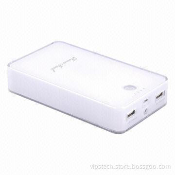 Dual USB Port Power Bank with Crystal Design, Portable Charger for iPhone/Samsung/BlackBerry